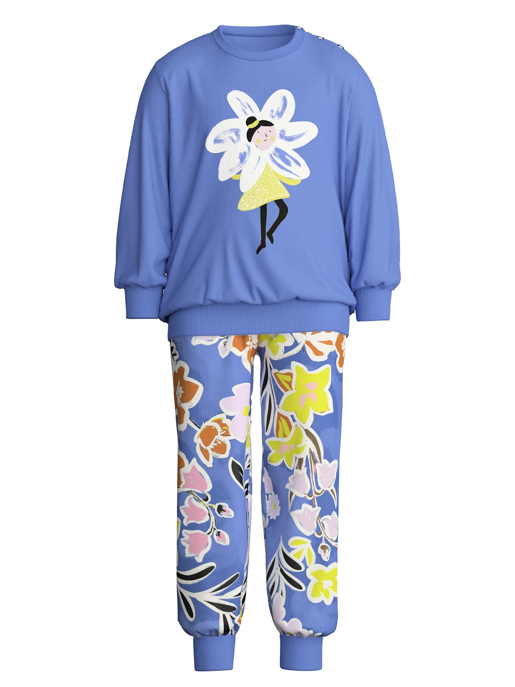 Kids - Pyjama with cuff made of 100% Cotton in Purple, , from the Toddlers Flowers series by CALIDA