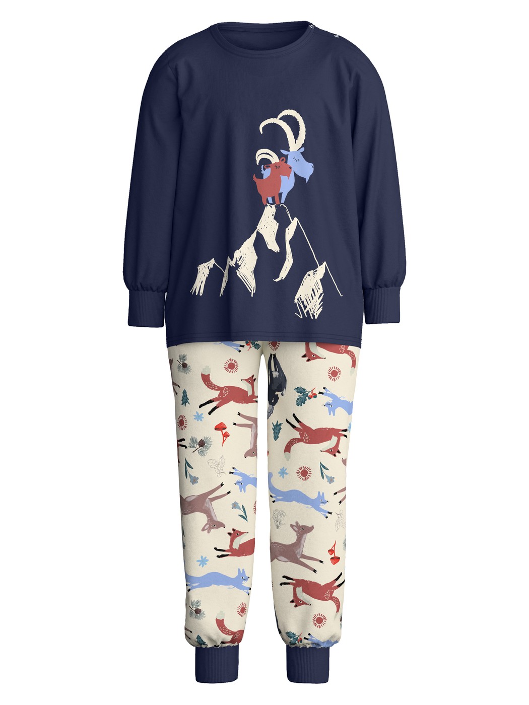 Kinder - Bündchen-Pyjama aus 100% Baumwolle in Blau,  aus Serie Toddlers Outdoor von CALIDA