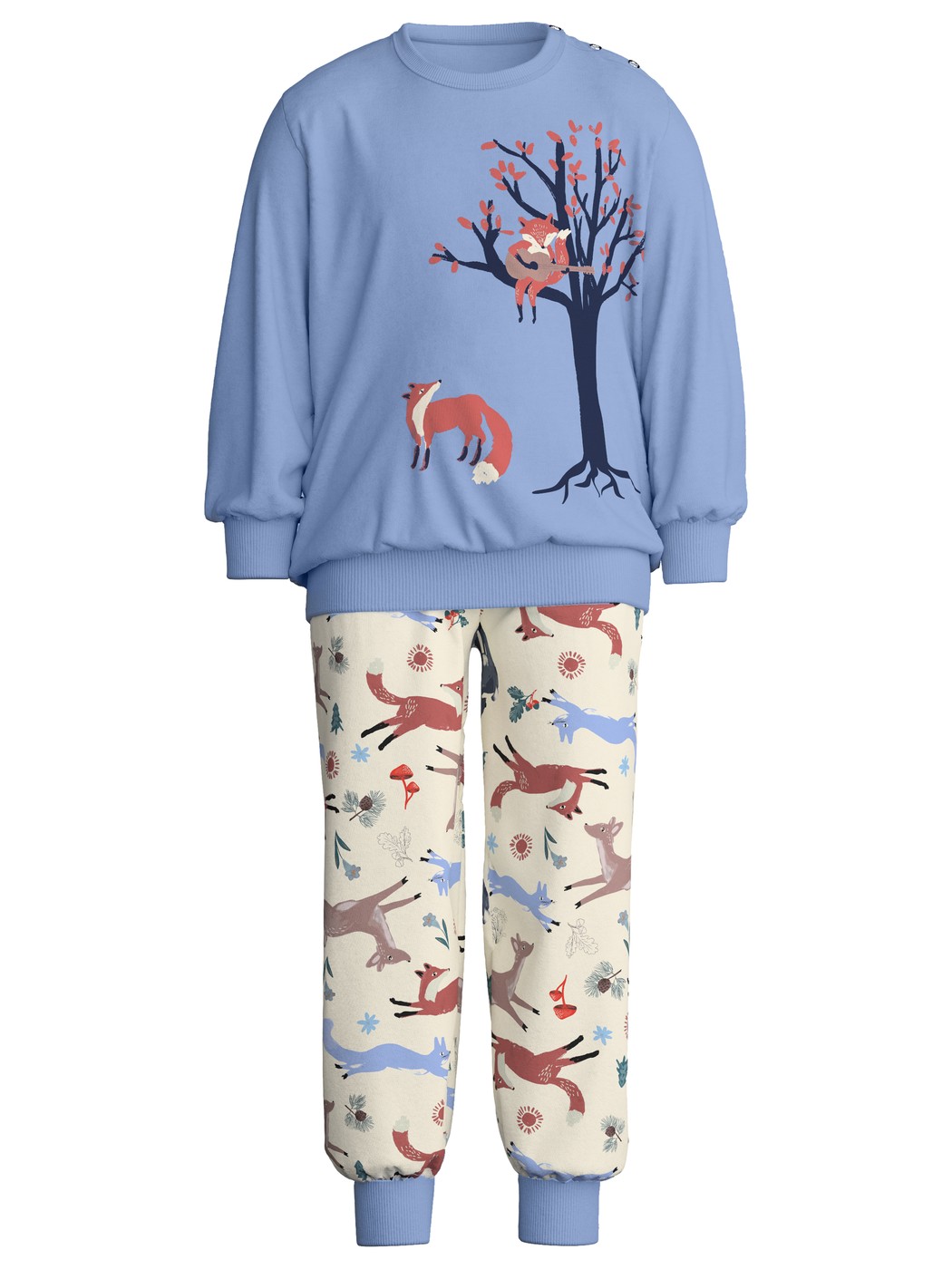 Kinder - Bündchen-Pyjama aus 100% Baumwolle in Blau,  aus Serie Toddlers Outdoor von CALIDA
