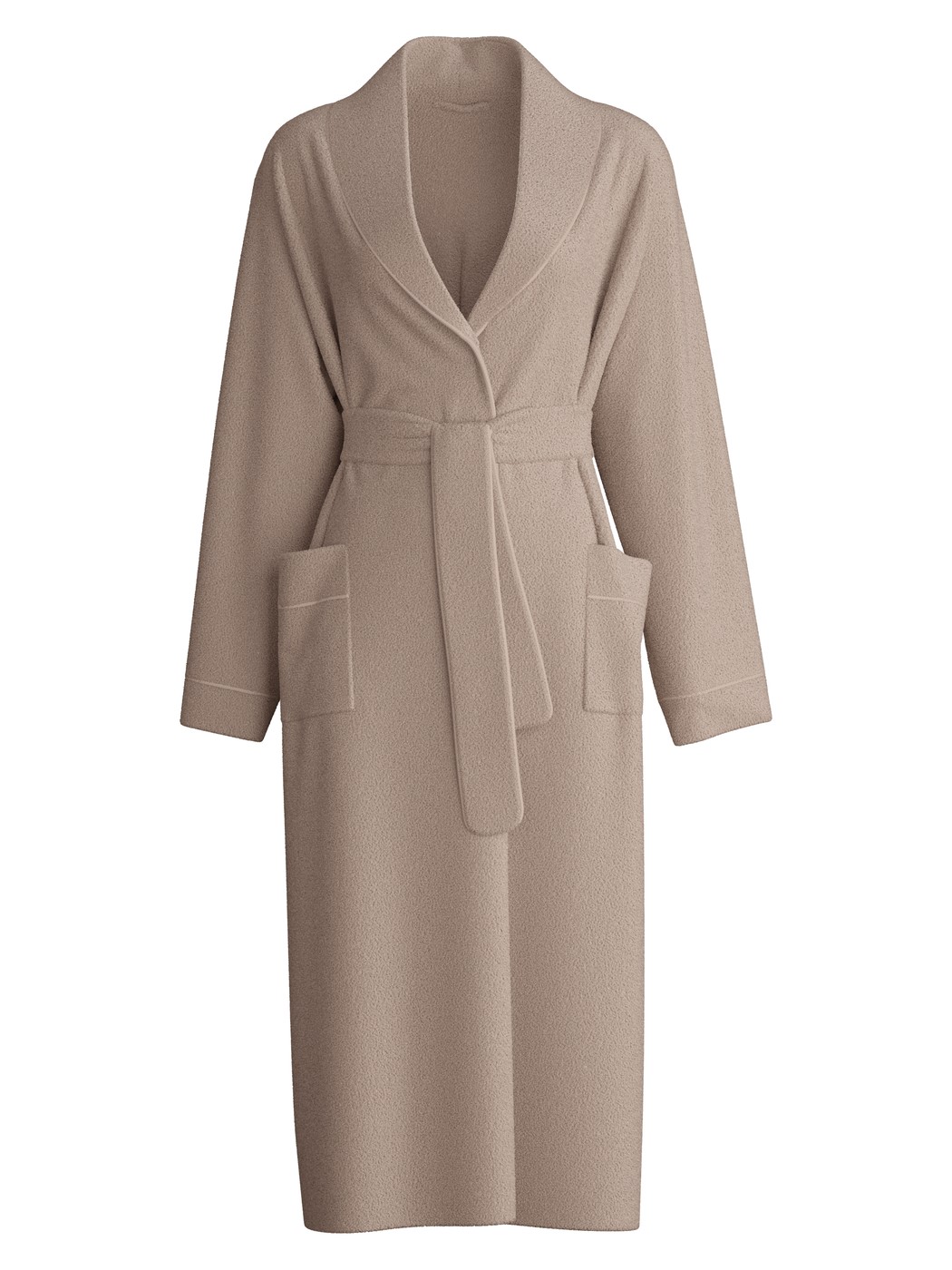 Damen - Bademantel, Länge 120 cm aus Baumwolle in Beige, Einfarbig aus Serie Lounge Element von CALIDA