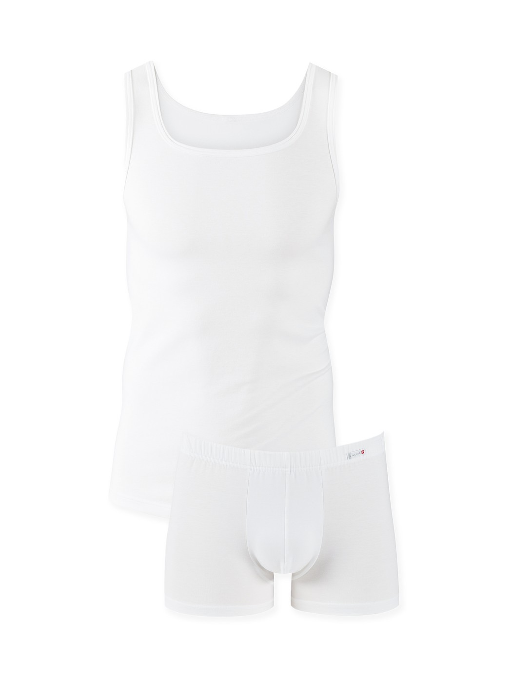 Multipack Herren - Shirt + Boxer Brief aus Baumwolle in Weiß, Einfarbig aus Serie Evolution von CALIDA