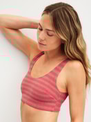 Damen-Model trägt Bustier aus Terry aus Baumwolle in Braun, Gestreift aus Serie Lounge Stripe von CALIDA, Vorderansicht