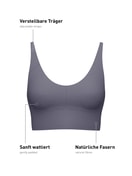 Women - Bustier with adjustable straps made of Modal in Grey, Unicoloured, from the Natural Skin series by CALIDA