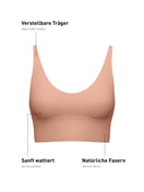 Damen - Bustier mit verstellbaren Trägern aus Modal in Grau, Einfarbig aus Serie Natural Skin von CALIDA