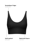 Damen - Bustier mit verstellbaren Trägern aus Modal in Schwarz, Einfarbig aus Serie Natural Skin von CALIDA
