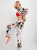 Women model is wearing Bustier made of Cotton in Red, Unicoloured from the Elastic series by CALIDA, Additional Image