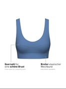 Donna - Bustier in Cotone di colore Blu, Tinta unita, della serie Elastic di CALIDA