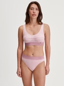 Women model is wearing Bustier made of Cotton in Pink, Striped from the Elastic series by CALIDA, Outfit