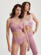 Women model is wearing Bustier made of Cotton in Pink, Striped from the Elastic series by CALIDA, Additional Image