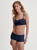 Women model is wearing Bustier made of Cotton in Blue, Lace from the Etude Toujours series by CALIDA, Outfit