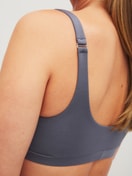 Women model is wearing Bustier made of  in Blue, Unicoloured from the Natural Skin series by CALIDA, Detail