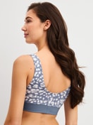 Women model is wearing Bustier made of Cotton in Grey, Patterned from the Elastic Trend series by CALIDA, Back view