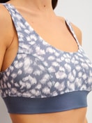Women model is wearing Bustier made of Cotton in Grey, Patterned from the Elastic Trend series by CALIDA, Detail