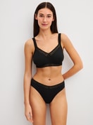 Women model is wearing Soft bra made of Modal in Black, Unicoloured from the Etude Ajours series by CALIDA, Outfit