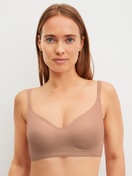 Women model is wearing Bonded Bra made of Modal in Grey, Unicoloured from the Natural Skin series by CALIDA, Front view
