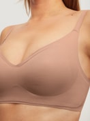 Women model is wearing Bonded Bra made of Modal in Grey, Unicoloured from the Natural Skin series by CALIDA, Detail