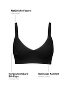 Women - Bonded Bra made of Modal in Black, Unicoloured, from the Natural Skin series by CALIDA