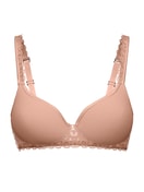 Damen - Spacer-BH mit Bügel, Komfort Rücken aus Spitze in Braun, Spitze aus Serie Natural Comfort Lace von CALIDA