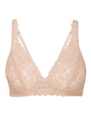 Soutien-gorge en dentelle sans armature rose teint