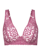 Lace bra without underwires red violet