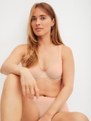 Women model is wearing underwired bra made of Polyamide in Beige, Unicoloured from the Sleek Skin series by CALIDA, Additional Image