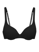 Women - underwired bra made of Polyamide in Black, Unicoloured, from the Sleek Skin series by CALIDA