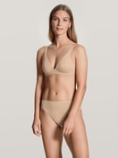 Damen - Soft-BH ohne Bügel aus Polyamid in Beige, Einfarbig aus Serie Eco Sense von CALIDA, Outfit, Vorderansicht