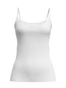 Damen - Spaghetti-Top aus 100% Baumwolle in Weiß, Spitze aus Serie Cotton Desire von CALIDA