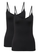 Spaghetti-top, pack de 2 noir