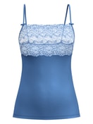 Women - Spaghetti strap top with lace made of Lace in Blue, Lace, from the Sensual Secrets series by CALIDA