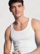 Men model is wearing  made of 100% Cotton in White, Unicoloured from the Twisted Cotton Duo series by CALIDA, Detail
