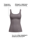 Women - Tank top made of Cotton in Brown, Unicoloured, from the Natural Comfort series by CALIDA