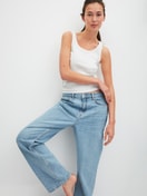 Women model is wearing Tank top made of Cotton in White, Unicoloured from the Favourites Beach series by CALIDA, Additional Image