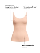 Damen - Tank-Top mit Bustier aus Modal in Rosa, Einfarbig aus Serie Natural Skin von CALIDA