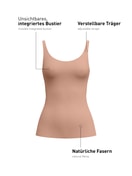 Damen - Tank-Top mit Bustier aus Modal in Grau, Einfarbig aus Serie Natural Skin von CALIDA