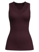 Women - Tank top made from wool and silk made of Wool in Red, Lace, from the Silky Wool Joy series by CALIDA