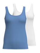 Multipack Damen - Tank-Top, 2er-Pack aus Baumwolle in Blau, Einfarbig aus Serie Benefit Women Spec. von CALIDA