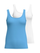 Damen - Tank-Top, 2er-Pack aus Baumwolle in Blau, Einfarbig aus Serie Benefit Women Spec. von CALIDA