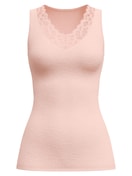 Damen - Tank-Top aus Wolle-Seide aus Wolle in Rosa, Spitze aus Serie Silky Wool Joy von CALIDA