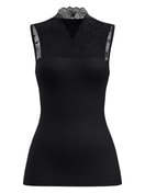 Women - Tank top made from wool and silk made of Lace in Black, Lace, from the Silky Wool Glam series by CALIDA