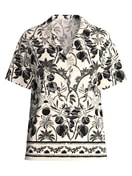 Femme - Chemise à manches courtes avec boutons en 100% coton de couleur Noir, Floral, de la série Favourites Layering de CALIDA