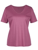 Kurzarm-Shirt, V-Neck red violet