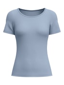 Damen - T-Shirt, Rundhals aus Baumwolle in Blau, Einfarbig aus Serie Natural Comfort von CALIDA
