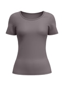 Femme - T-shirt á manches courtes en Coton de couleur Marron, Unicolore, de la série Natural Comfort de CALIDA