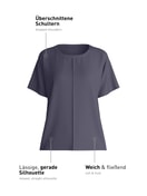 Femme - T-shirt à manches courtes en Modal de couleur Bleu, Unicolore, de la série Natural Loungewear de CALIDA