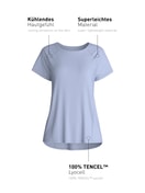 Donna - Shirt manica corta in Lyocell di colore Blu, Tinta unita, della serie DSW Cooling di CALIDA