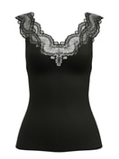 Femme - Débardeur en Modal de couleur Noir, Dentelle, de la série Feminine Lounge de CALIDA