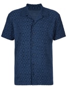 Short shirt with button facing