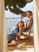 Men model is wearing Short shirt with button facing made of 100% Cotton in Grey, Unicoloured from the RMX Sleep Journey series by CALIDA, Additional Image