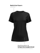 Femme - T-shirt à manches courtes en Modal de couleur Noir, Unicolore, de la série Natural Skin de CALIDA
